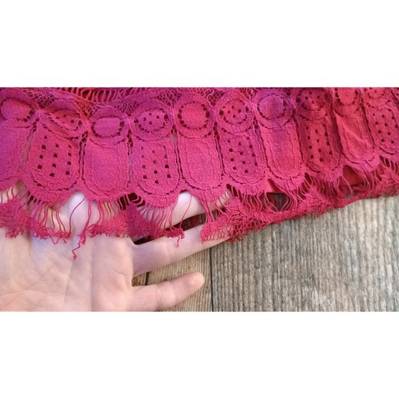 Women's Red Crochet Mini Dress, Size Medium - Picture 10 of 12